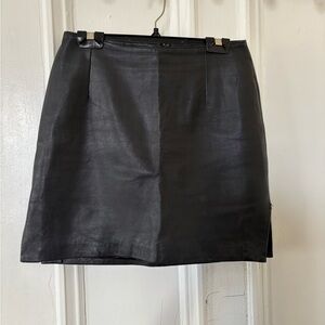 Vintage Hugo Buscati Black Leather Mini Skirt